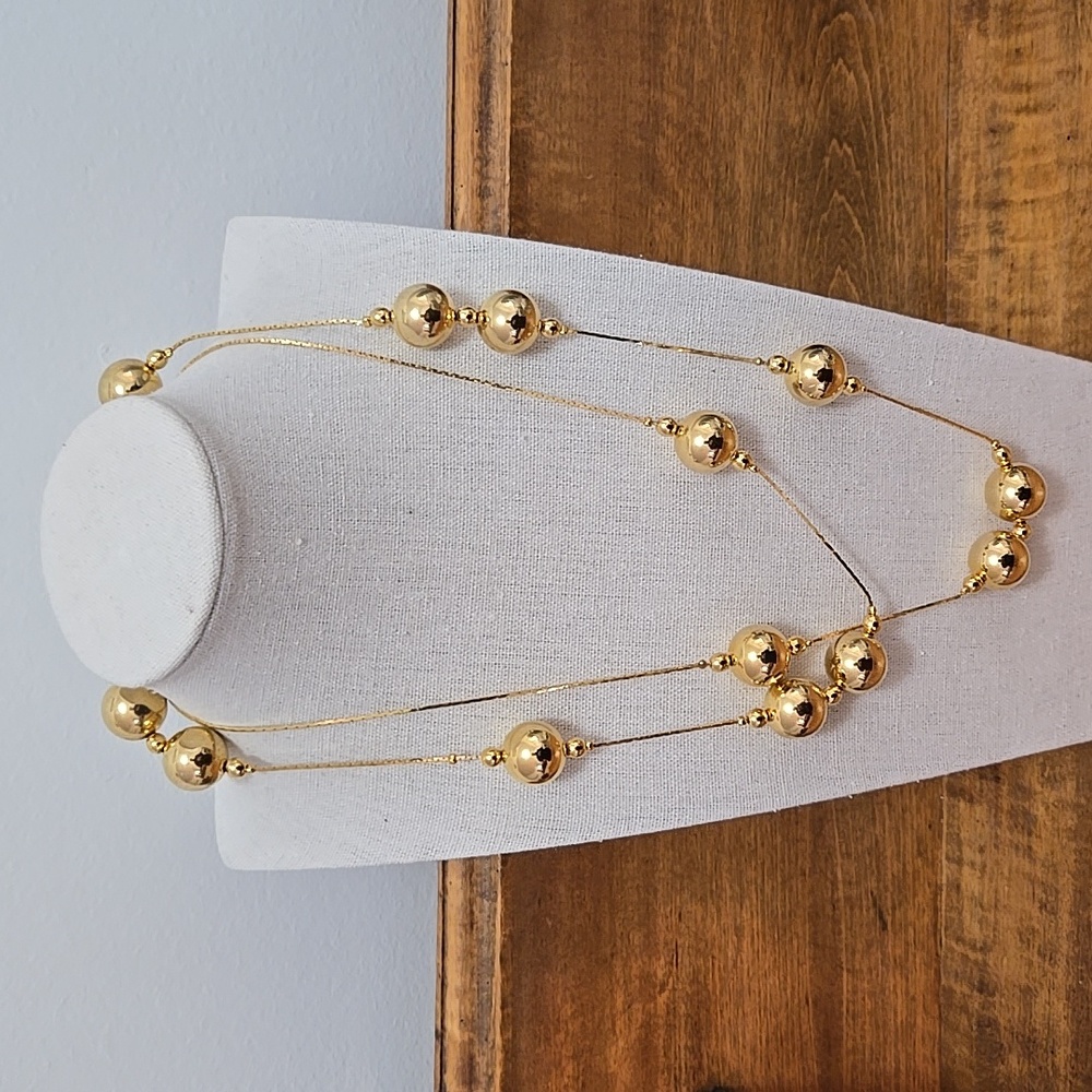 Gold Orbs Chain Necklace
